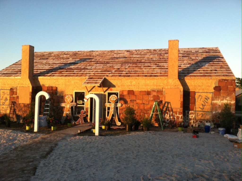 Bryan roofer helps build gingerbread house