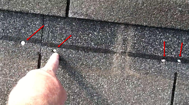 Overdriven Nails found in College Station roofing