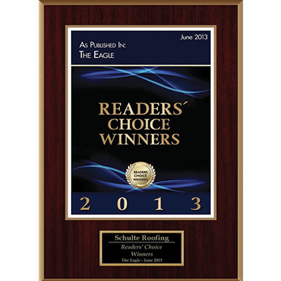 Schulte Roofing - Reader's Choice Award for Best Roofing Company