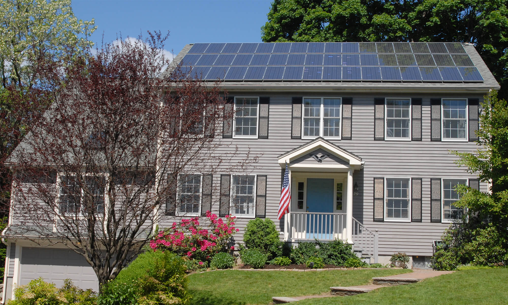 Schulte Roofing - Home with Solar Panels on Roof