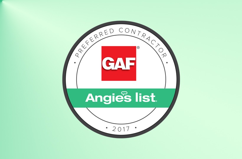 Schulte Roofing is awarded the Angie's List PREFERRED CONTRACTOR - 2017