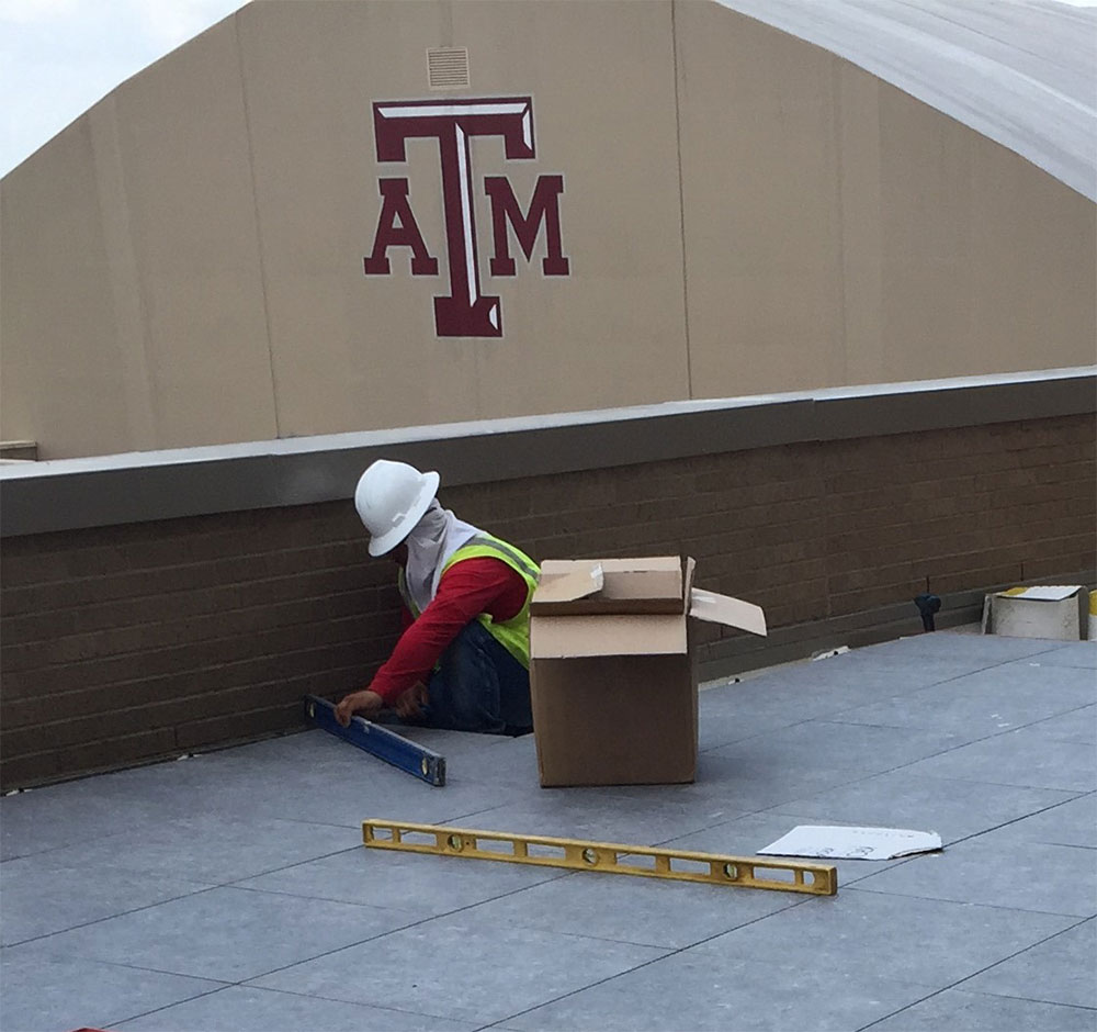 Roof Pavers on the Bright Football Complex Building - by Schulte Roofing